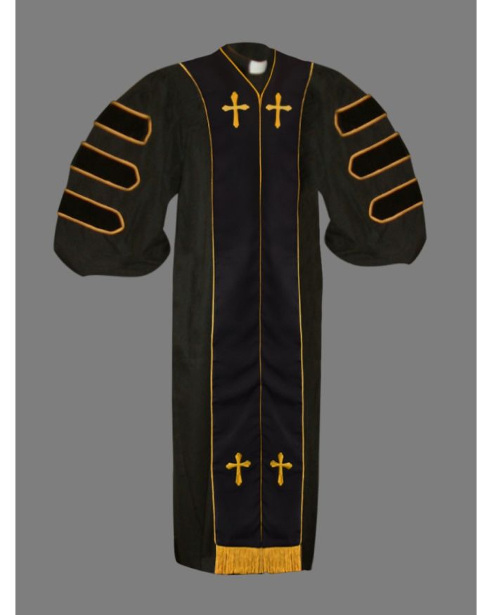Dr. of Divinity Clergy Robe in Black and Gold