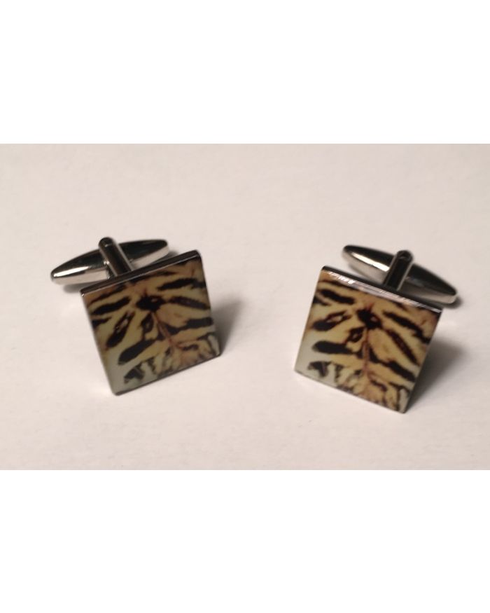 2 Pc. Exotic Tiger Print Design Cufflinks