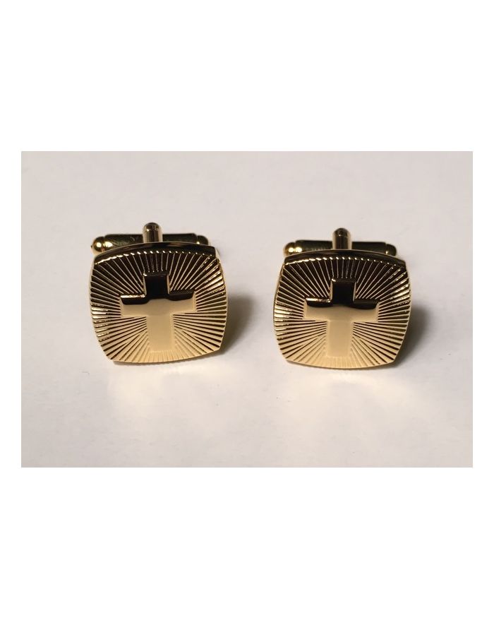 2 Pc. Religious Gold Extreme Fusion Cross Cufflinks