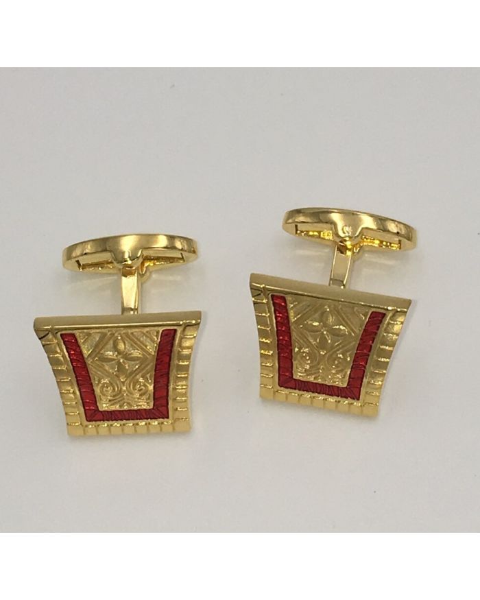 2 Pc. King of the Nile Style Cufflinks - Perfect Red