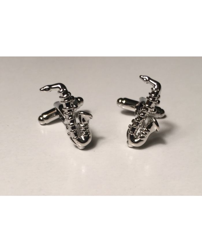 2 Pc. 3D Jazzy Saxaphone Classy Musical Player Cufflinks