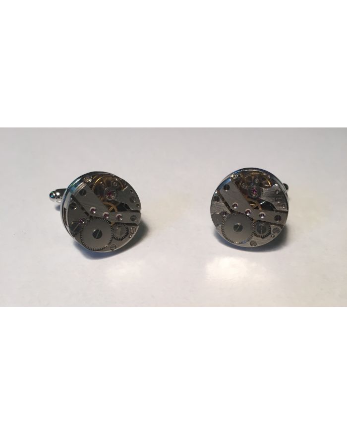 2 Pc. Crafty Inside of Mechanical Watch Moving Gear Savvy Cufflinks
