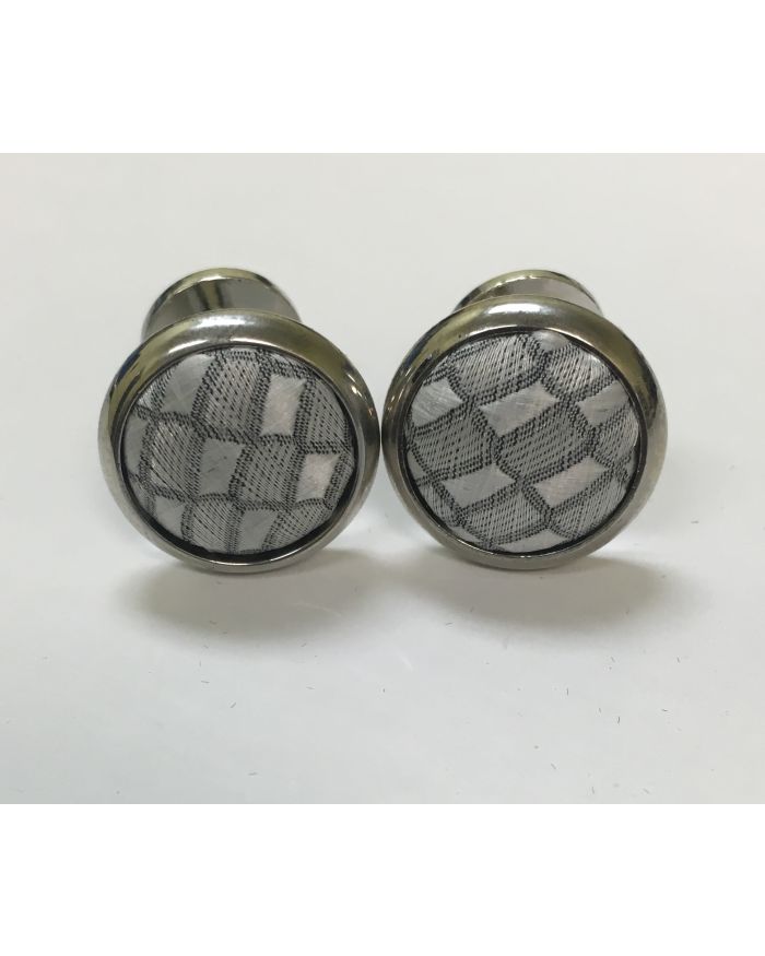 2 Pc. Exquisite Fabric Cufflinks - Silver Gray