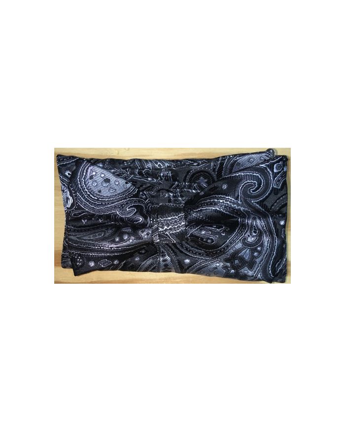 Men's Extravagant Solo Paisley Pattern Bow Tie + Hanky - Black