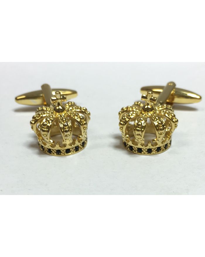 *Gold Religious Superior Crown Cross Cufflinks 