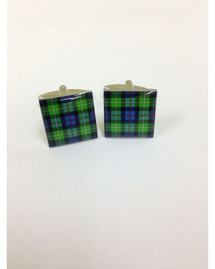 2 Pc. Green/Blue Plaid Fashion Design Cufflinks