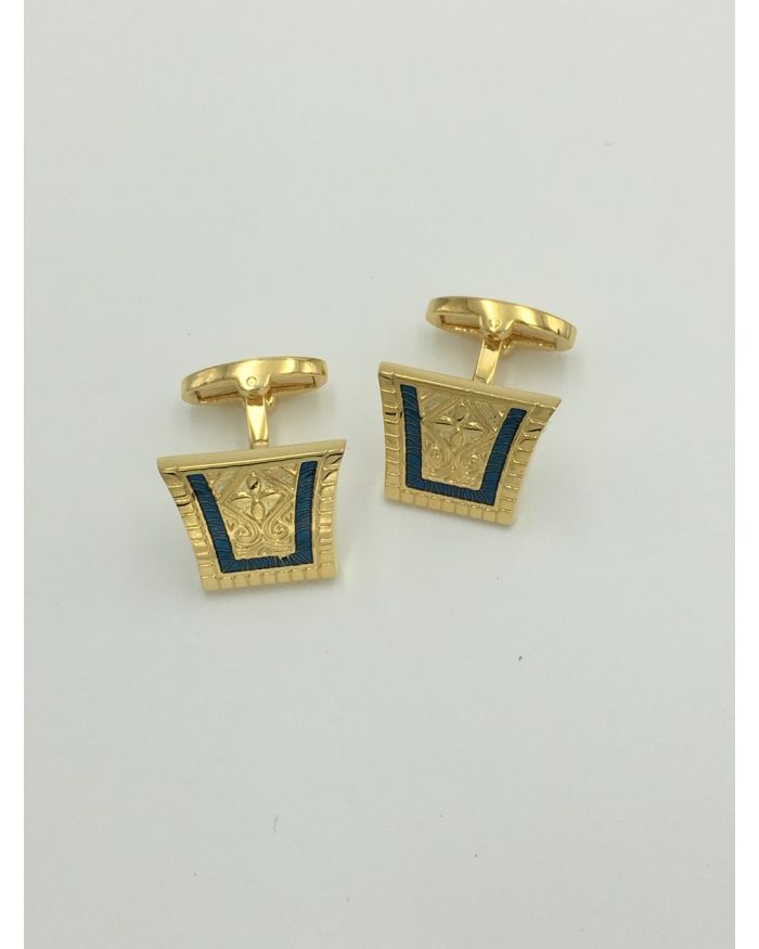 2 Pc. King of the Nile Style Cufflinks - Cobalt Blue
