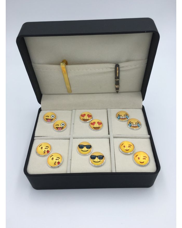 The Happy Box 6 Different Pairs of Cufflinks and 2 Tie Bars