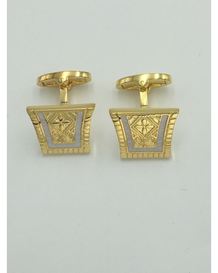 2 Pc. King of the Nile Style Cufflinks - Pure White