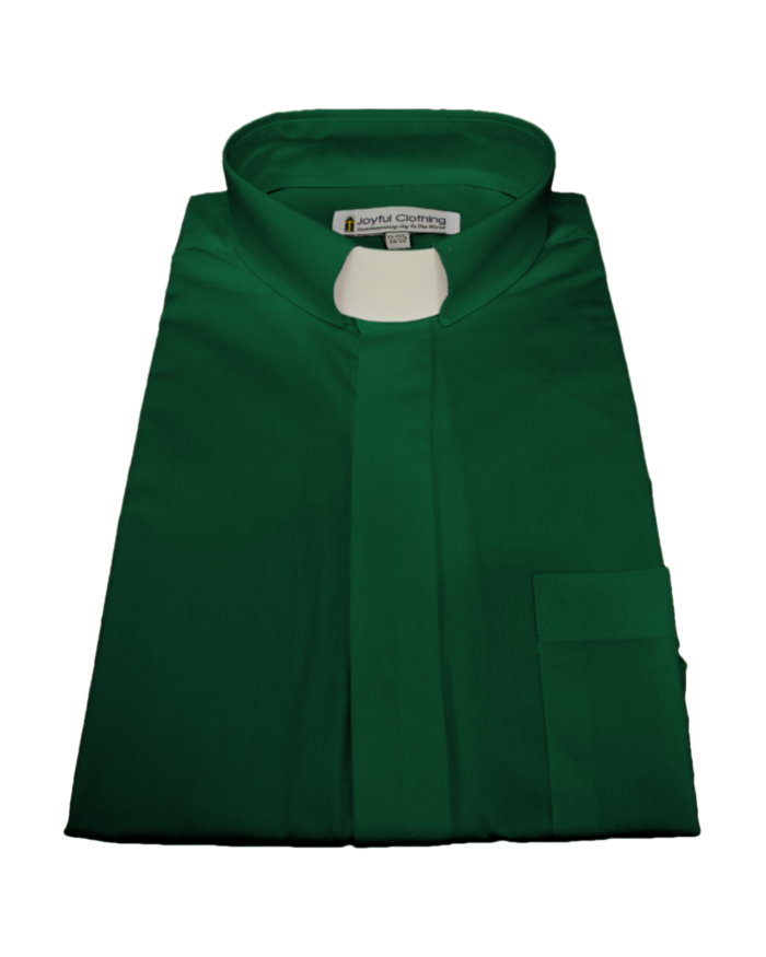 125. Men's Long-Sleeve Tab-Collar Clergy Shirt - Kelly Green