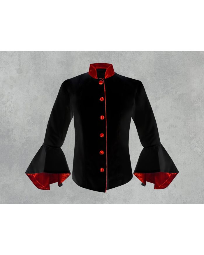 Black and Red Clergy Jacket for Women