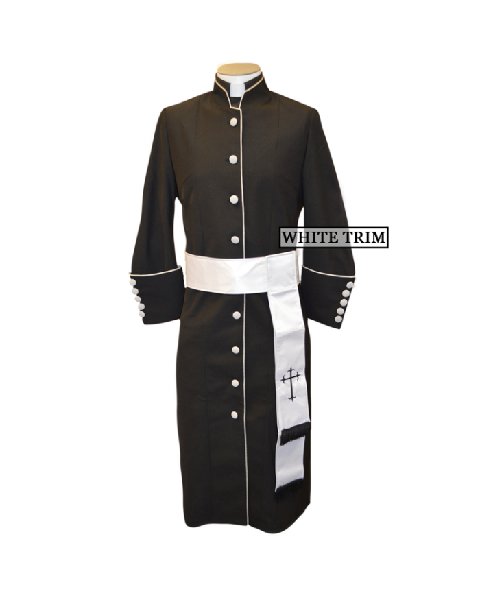 178 W. Women's Pastor/Clergy Robe - Black/White Cincture Set
