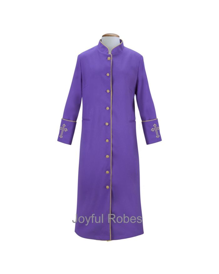 207 W. Women's Clergy/Pastor Robe Purple/Gold Design