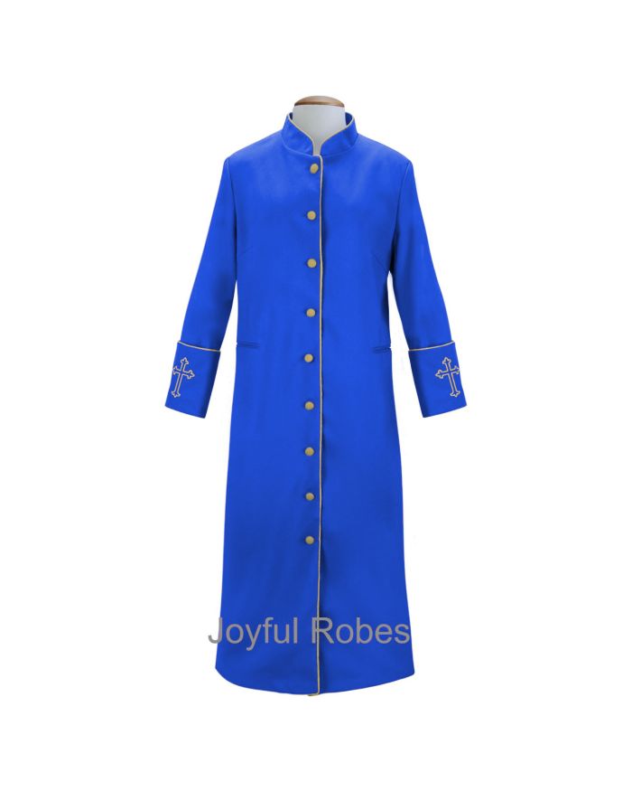 208 W. Women's Clergy/Pastor Robe Royal/Gold Design