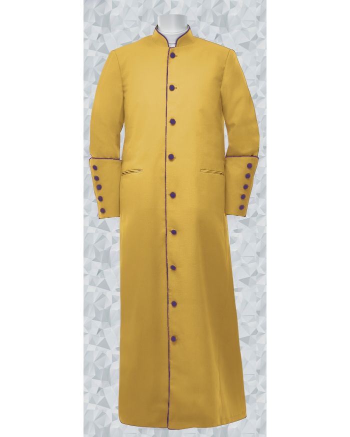 158 M. Men's Pastor/Clergy Robe - Gold/Purple Trim