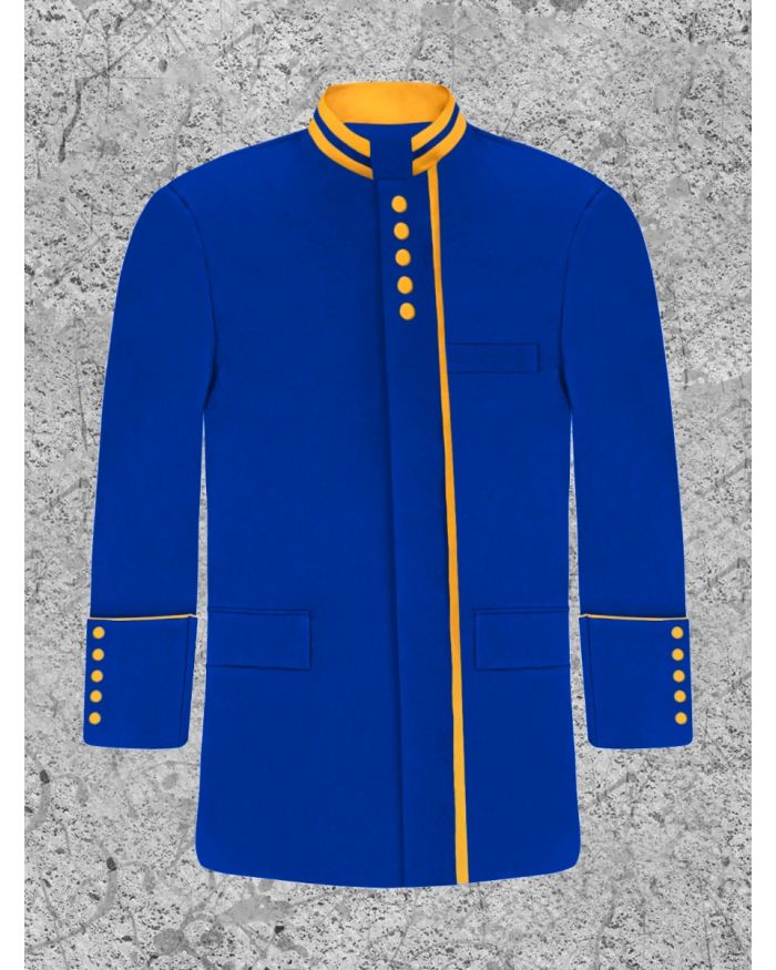 Men's Royal Blue and Gold Clergy Frock Jacket