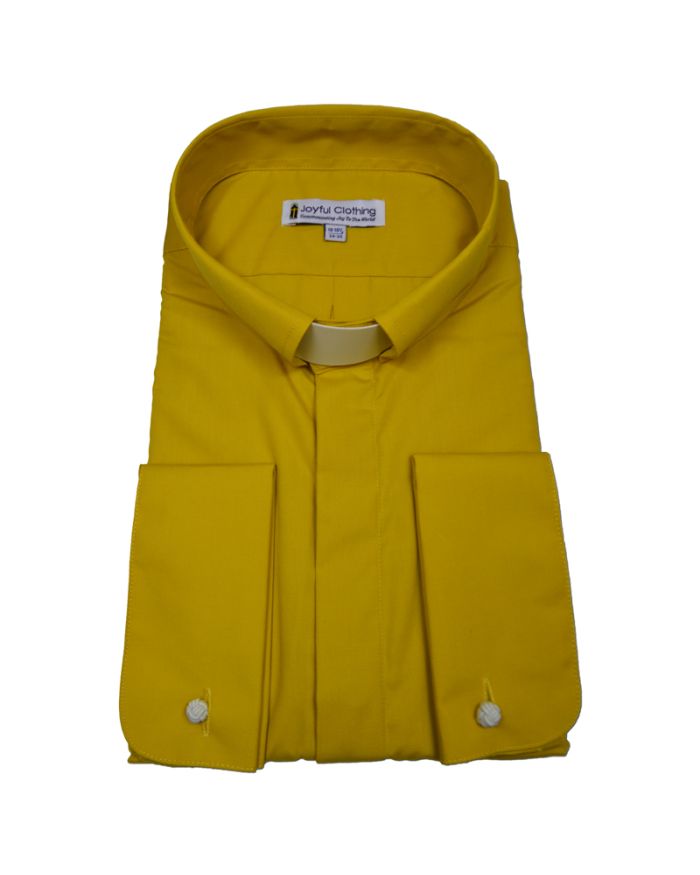 117. Men's Long-Sleeve Tab-Collar Clergy Shirt - Church Gold