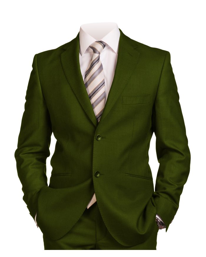 Men's Italian-Style Single-Breasted Suit - Olive *BOGO FREE Sale*