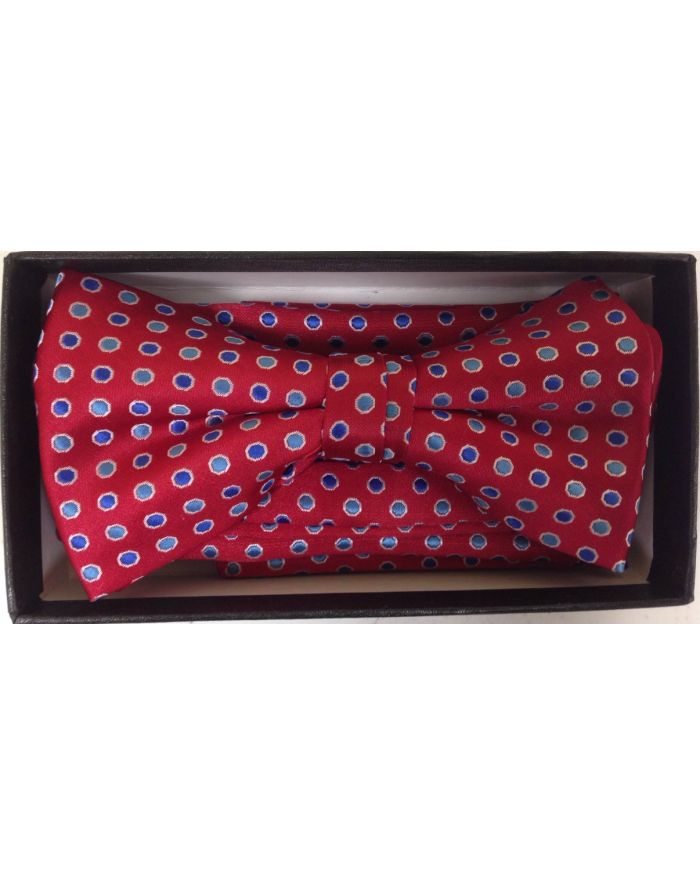 *Men's USA America Dotted Fashion Pattern Bow Tie + Hanky - Red/White/Blue