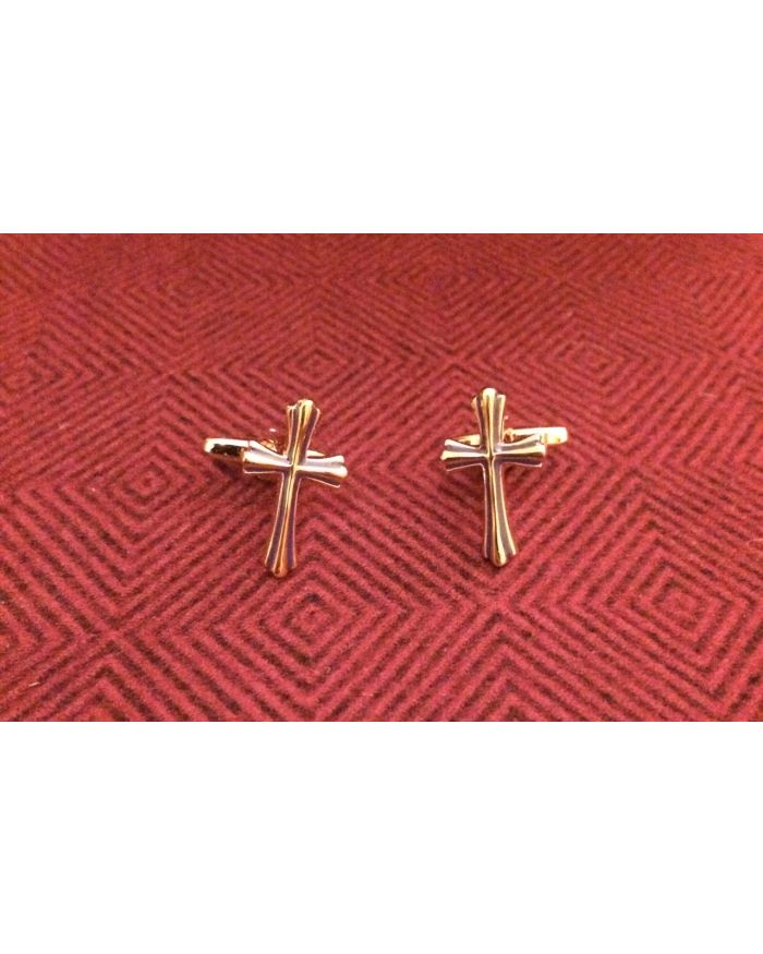 2 Pc. Gold Cross Cufflinks w/ Fashion Look