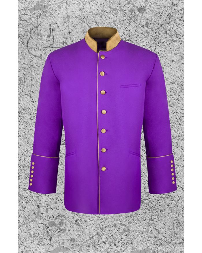 Men's Purple and Gold Clergy Frock Coat