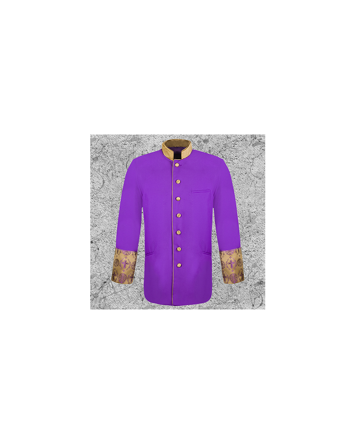 Men's Clergy Brocade Jacket Purple