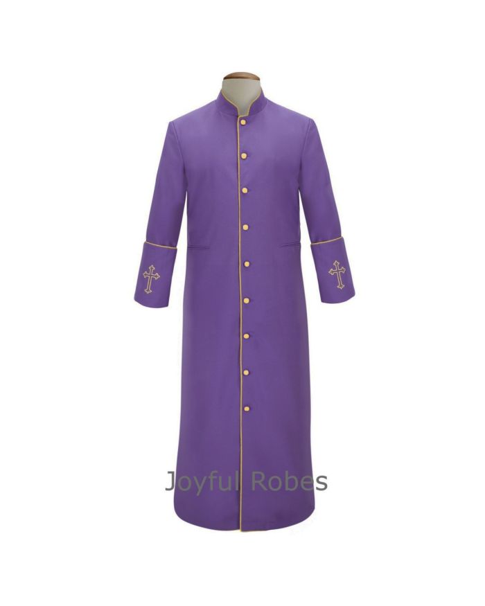 207 M. Men's Clergy/Pastor Robe Purple/Gold Design