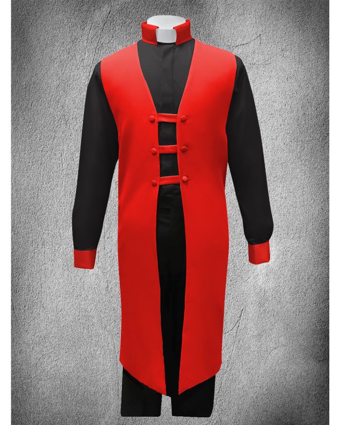 Contrast Ministerial Vesture Set Red/Black-Red