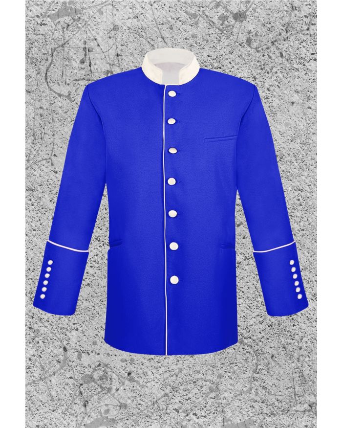 Men's Royal Blue and White Clergy Frock Jacket