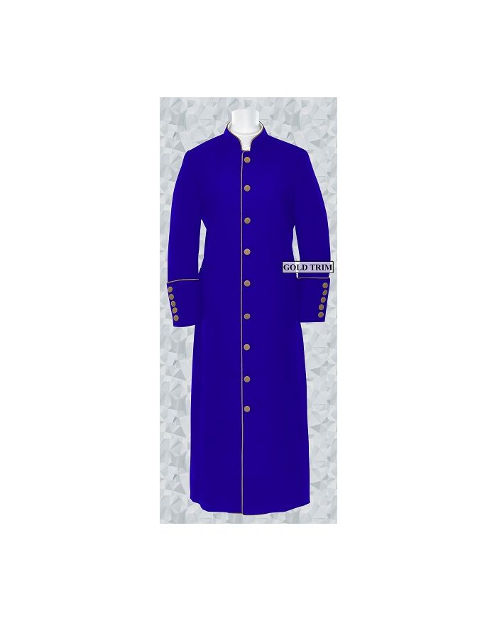 152 W. Women's Clergy/Pastor Robe - Royal/Gold Trim