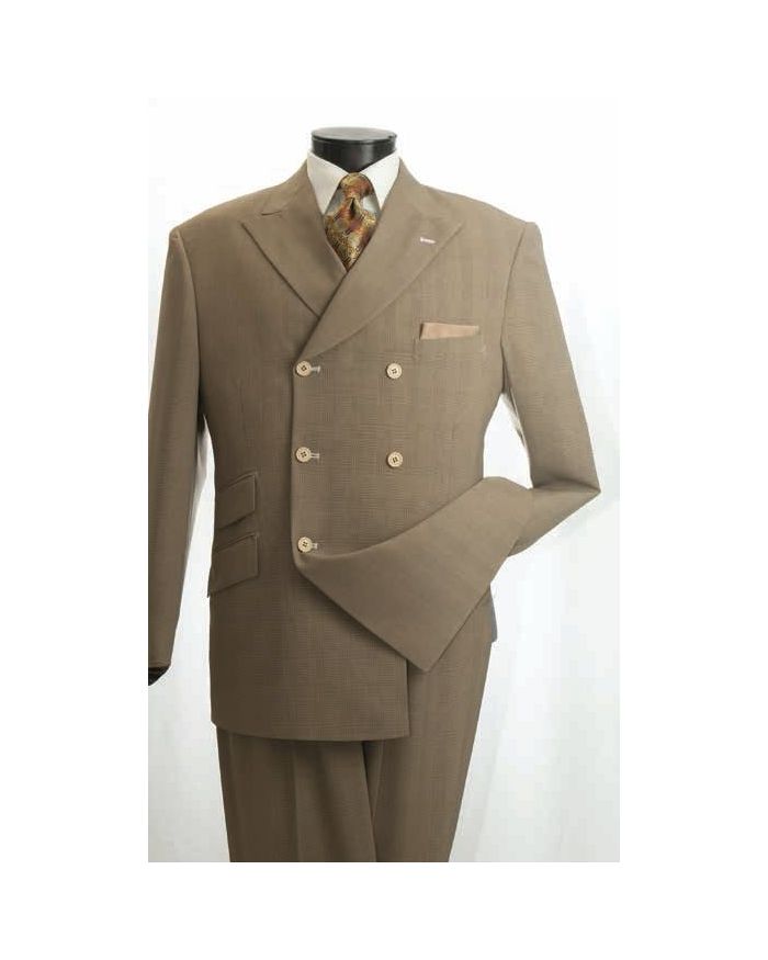 Men's Double Breasted Deluxe Fashion 2 Pc. Suit Mustard