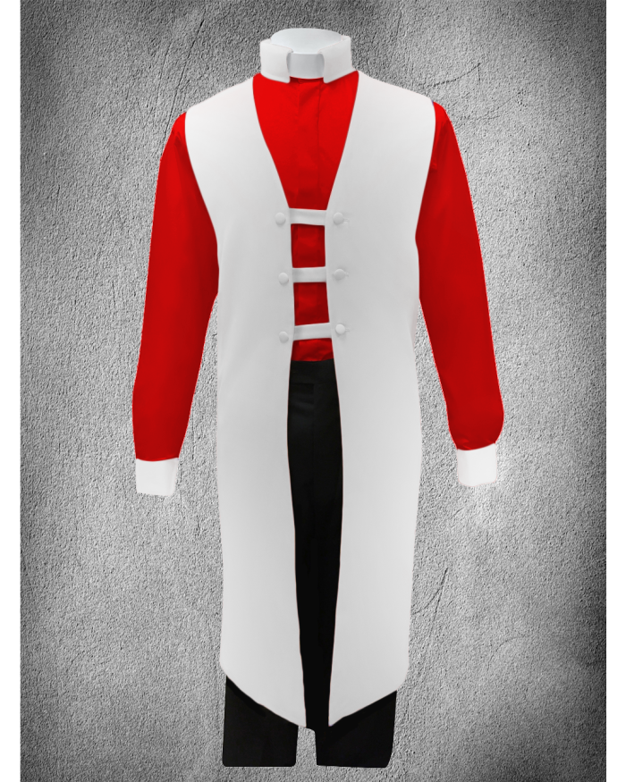 Contrast Ministerial Vesture Set White/Red-White