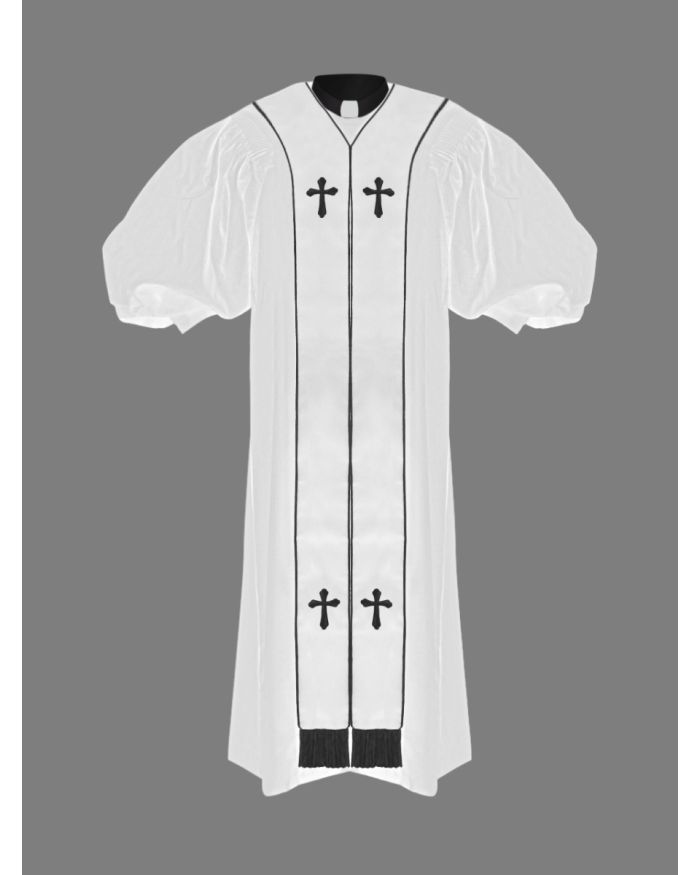 Clergy Pulpit Robe in White and Black