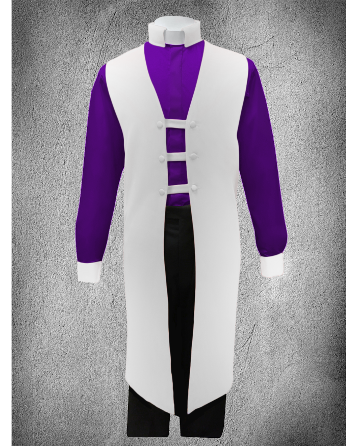 Contrast Ministerial Vesture Set White/Purple-White