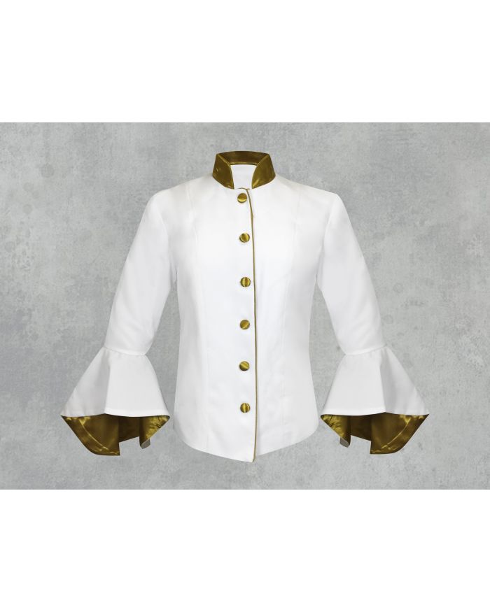 Female White and Gold Clergy Jacket