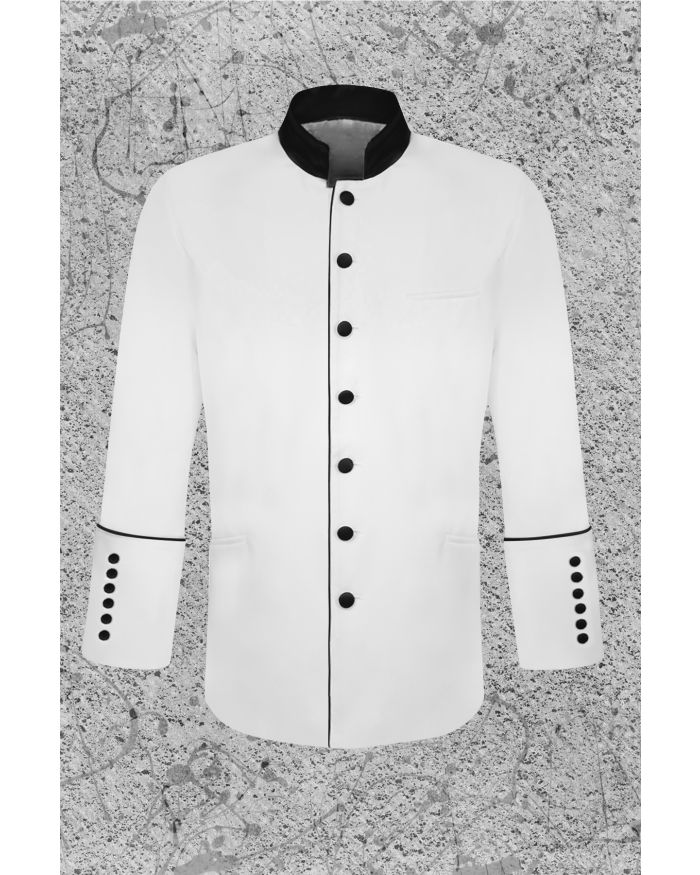 Mens White and Black Frock Coat