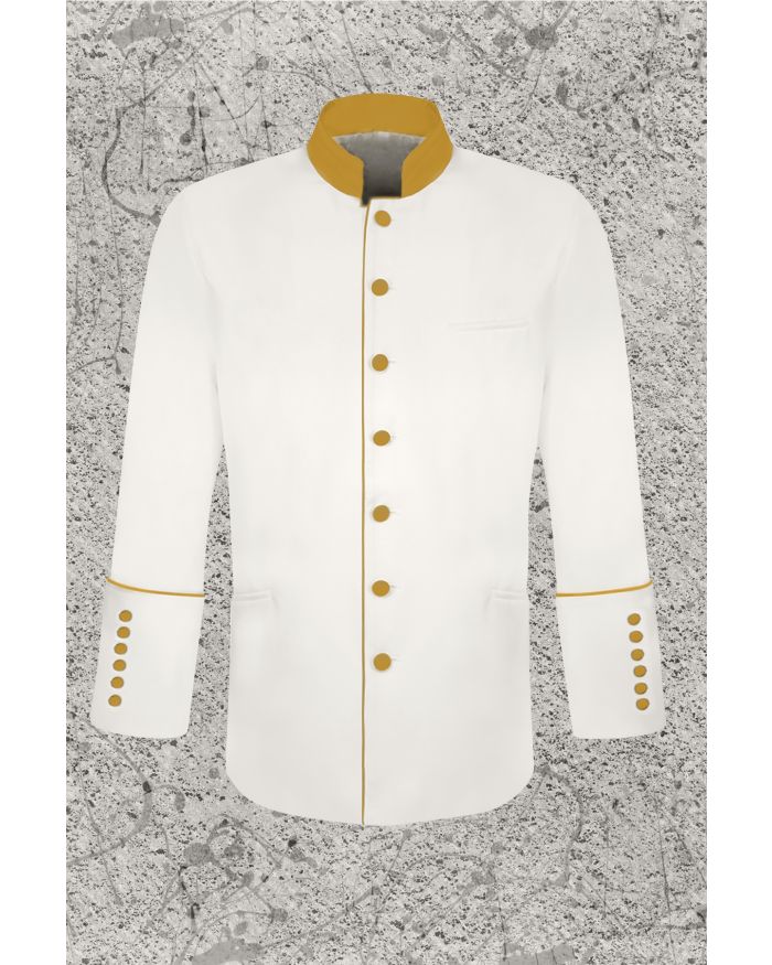 White and Gold Clergy Frock Jacket