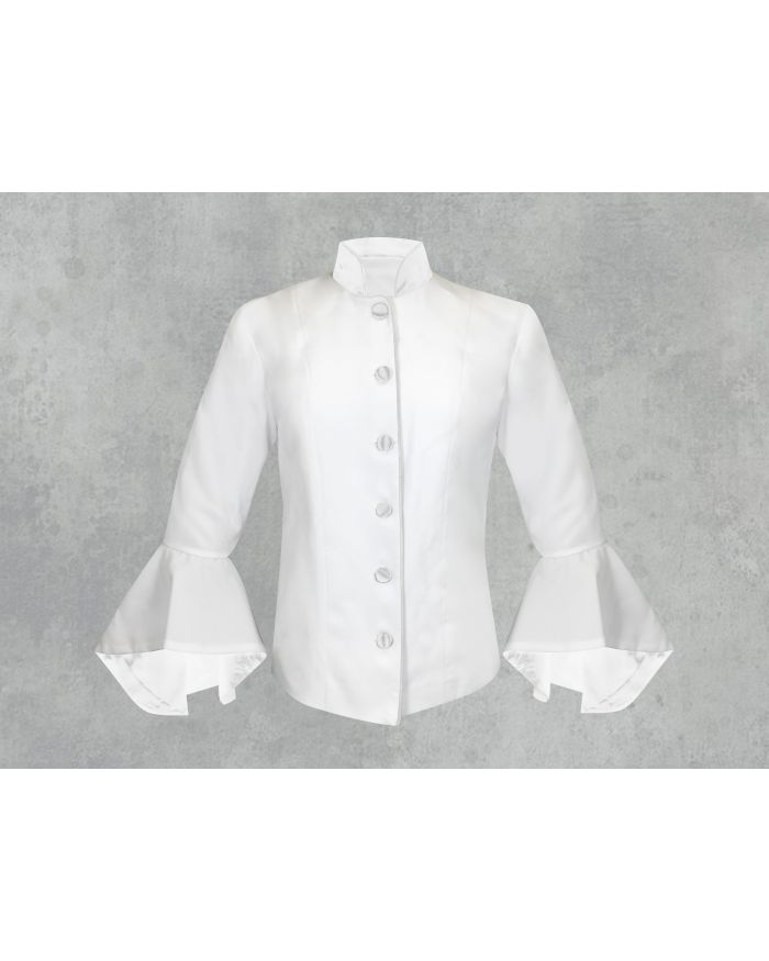 White on White Clergy Jacket for Women