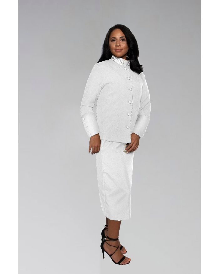 Ladies White Preacher Clergy Suit