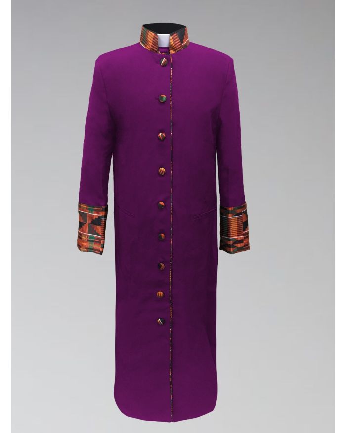 Ladies Purple Kente Cloth Clergy Robe