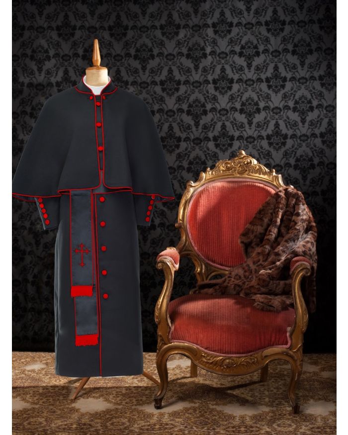 171 W. Women's Pastor/Clergy Robe Black/Red Luxury Ensemble