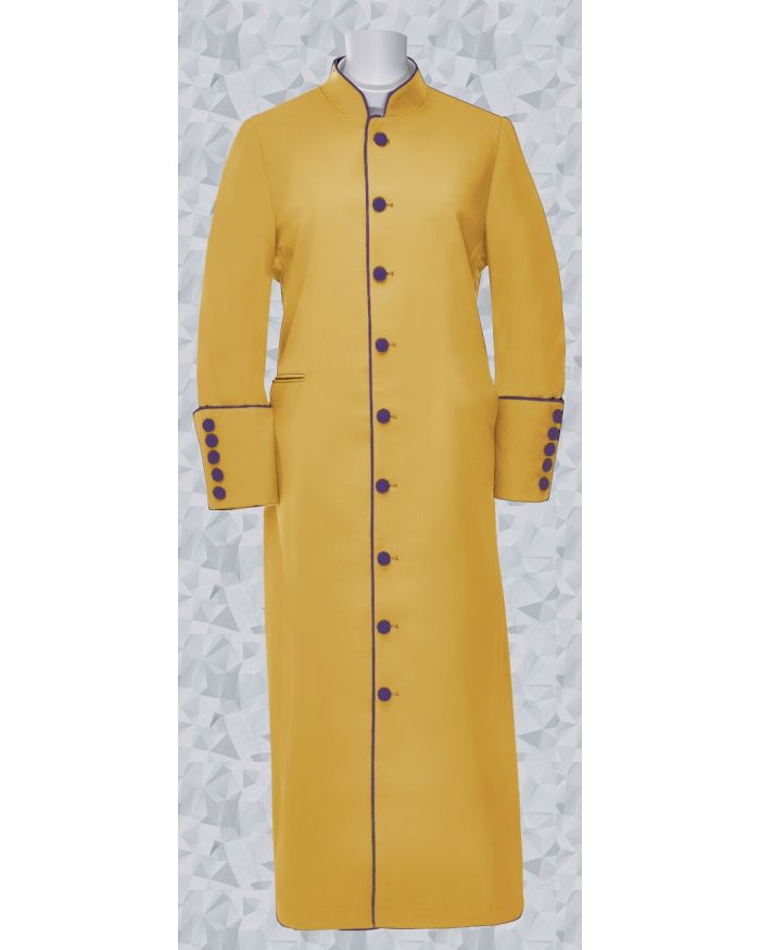 158 W. Women's Clergy/Pastor Robe Gold/Purple Trim