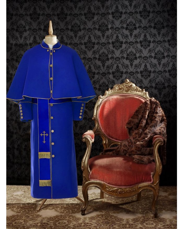 *Limited Exclusive* Women's Pastor/Clergy Robe Royal/Deep Gold Luxury Ensemble