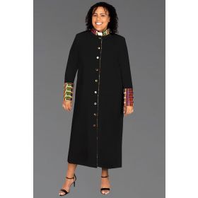 Ladies Kente African Clergy Robe Black