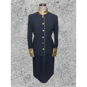 Black and Gold Clergy Suit for Women with Brocade