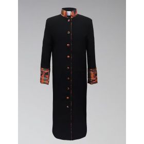 Women's Black Kente Cloth Clergy Robe