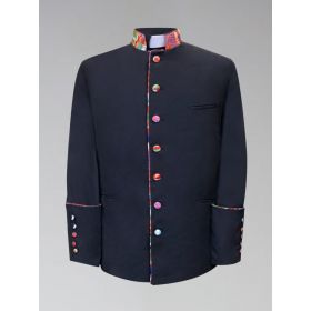Men's Clergy Frock Jacket with African Kwangli Cloth 