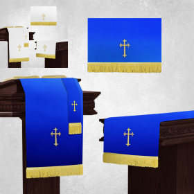 Reversible White and Royal Blue Church Parament Set
