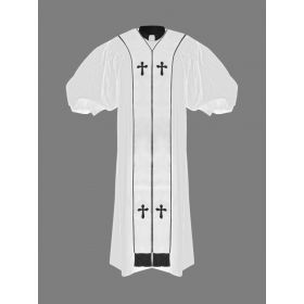 Clergy Pulpit Robe in White and Black
