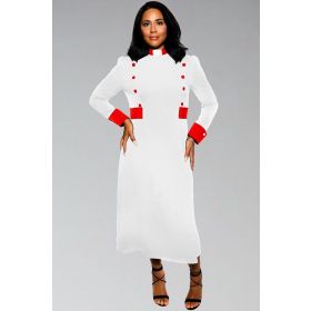 Solid White Dress for Female Clergy 
